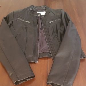 Black faux leather jacket